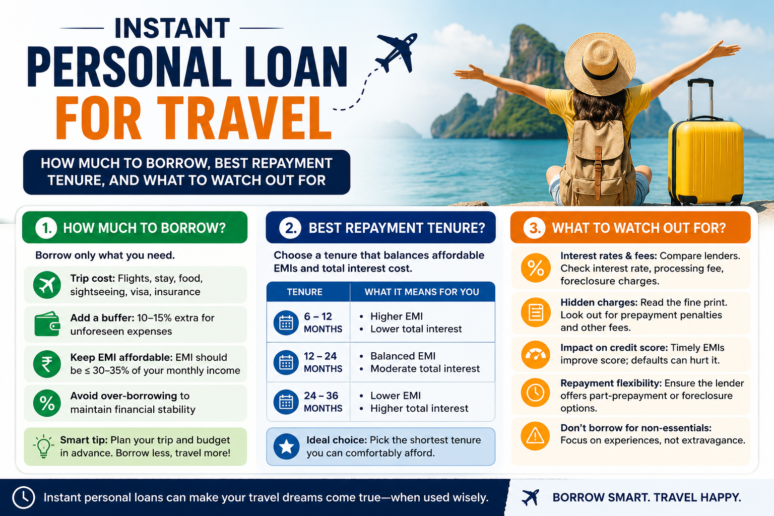 Instant personal loan for travel: how much to borrow, best repayment tenure, and what to watch out for